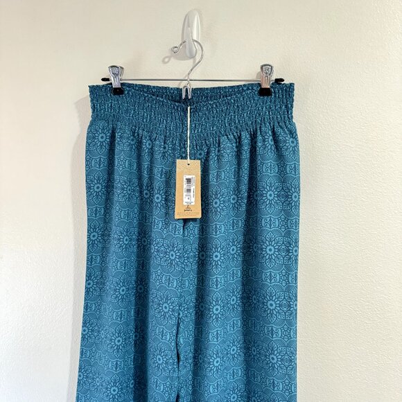 NEW Prana Pants Isadora Size M Medium Palazzo Mosaic Blue Wide Leg Boho Pull On - Picture 3 of 10